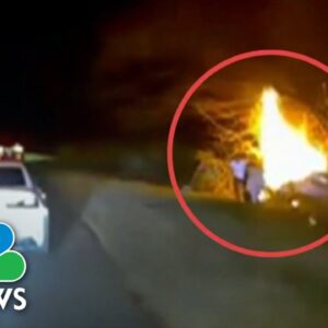 Watch: Off-Duty Firefighter Saves Woman From Fiery Crash