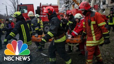 Crews rescue woman from rubble of Ukraine apartment building