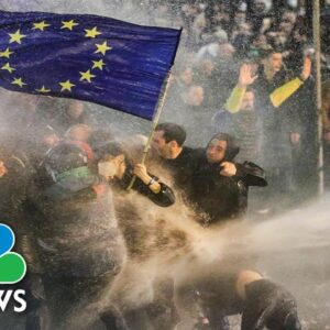 Violent protests rage outside Georgian Parliament in Tbilisi over 'foreign agents' law