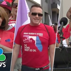 ‘Drag is not a crime’: Drag queens protest anti-LGBTQ legislation