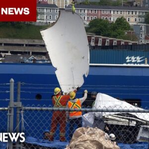 BREAKING: First photos released of recovered Titan submersible wreckage