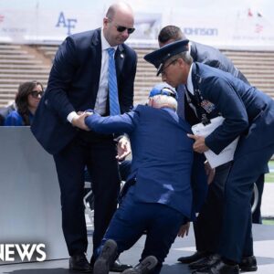 Watch: Biden falls on stage at Air Force Academy graduation
